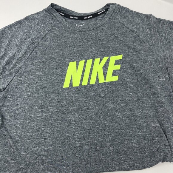 NIKE Nike Swim Neon Logo Heather Short Sleeve Hydroguard Water Shirt XL - Picture 1 of 5